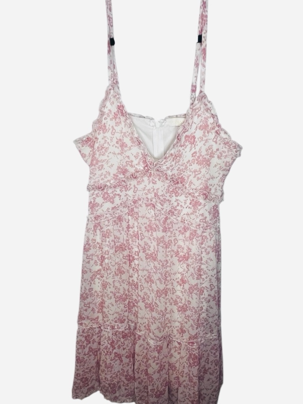 Madden Girl Pink Floral Lace-Trim Slip Dress